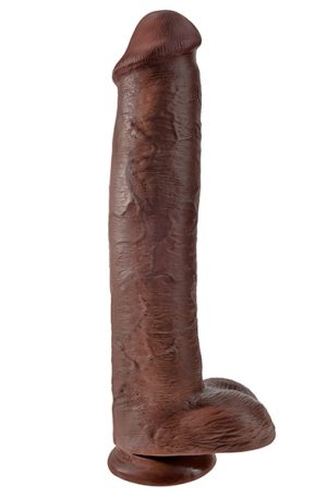 Pipedream King Cock with Balls Brown 38 cm XL dildo