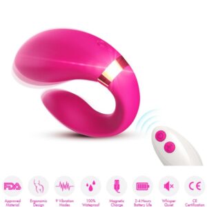 Armony Crescentvibeator för par - fjärrkontroll rosa