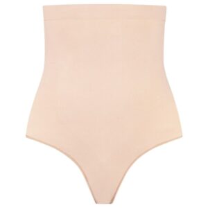 BYE-BRA – SOFT TOUCH SEAMLESS HIGH WAIST THONG BEIGE SIZE L