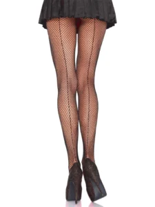 Backseam Fishnet Pantyhose Black O/S Fishnet Strumpbyxa