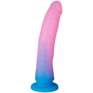 Baseks Gradient Glitter Stor Blå Dildo 22,5 cm - Blå