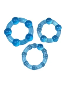 Beaded Ring Set Blue 3-pack Penisringar paket