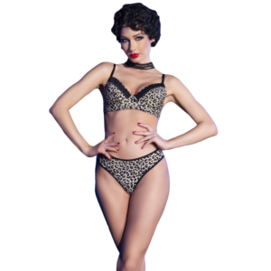 Chilirose Leopard Bikini Set - Justerbar Bh och Trosa