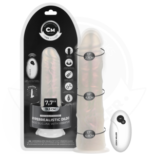 Cock Miller - Dildo med sugkopp, ljus och vibration, fjärrkontroll vit 19,5 cm