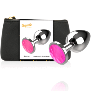 Coquette Analplugg Metall Med Rosa Kristall 4 x 9 cm