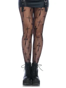 Cross Net Pantyhose Black O/S Fishnet Strumpbyxa