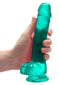 Crystal Clear dildo 19 cm, Turkos