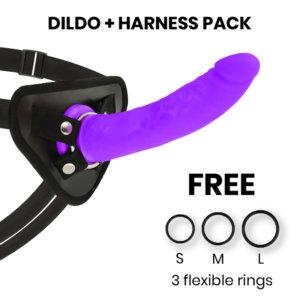DELTA CLUB Dildo med Harness - Lila Silikon 20 cm