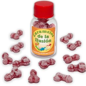 DIABLO PICANTE – 12 PENIS-SHAPED ILLUSION CANDIES STRAWBERRY/CHERRY