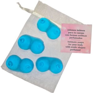 DIABLO PICANTE – 4 MINI SCENTED SOAPS SHAPED BREASTS BLUE
