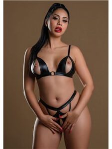 Daring Intimates Bra Set With Open Cup & Crotch Black