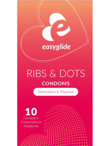 EasyGlide: Ribs and Dots Kondomer, 10-pack