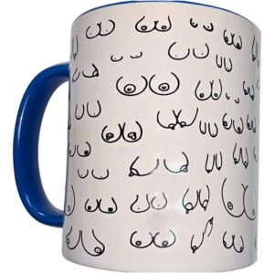 Erotisk mugg med blå handtag - 370 ml
