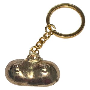 Guldmetall nyckelring med bröstform