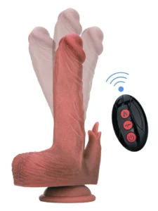 Heated Thrusting & Rotating Dildo With Clitoral Stimulation Dildo med vibrator