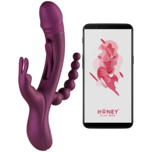 HoneyPlayBox Trilux Rabbitvibrator med Analkedja - Lila