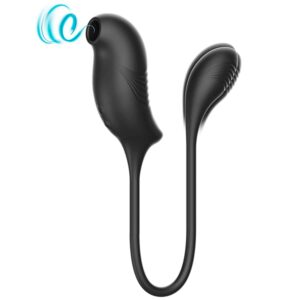 Ibiza - Lufttrycksvibrator & Stimulator med Magisk Klitorissug & vibration - Svart