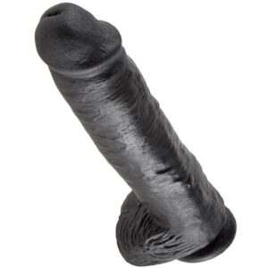 KING COCK - DILDO BLACK WITH BALLS 28 CM