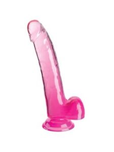 King Cock Clear Dildo With Testicles 20.3 Cm Pink