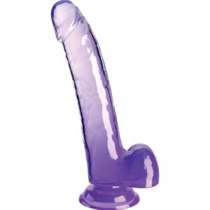 King Cock Genomskinlig Dildo med Testiklar 20,3 cm Lila