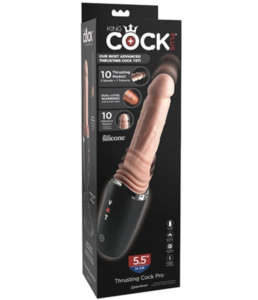 King Cock Plus - Dildo med stötfunktion, vibration och värme 12,7 cm