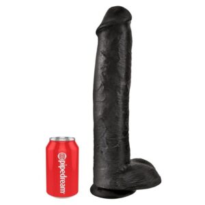 King Cock - Realistisk Dildo med Testiklar 38 cm Svart