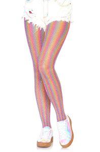 Leg Avenue Lurex Rainbow Fishnet Tights One Size Fishnet Strumpbyxa