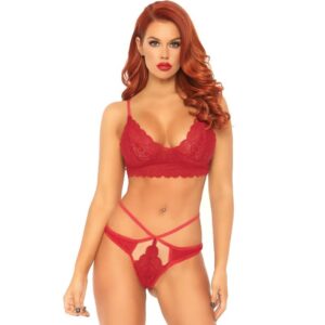 Leg avenue set 2 piezas con tanga doble tiranta s/m