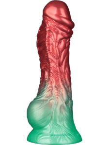 LoveToy: Aerosx, Dual Density Inflatable Dildo, 21 cm, röd/grön