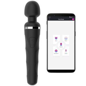 Lovense Domi 2 Mini Wand Vibrator 23,3 cm - Svart