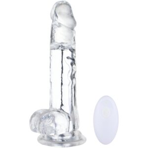 Loving Joy Fjärrkontrollerad Vibrerande Dildo - Clear