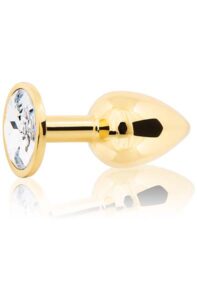 Metal Butt Plug Gold/Clear Small Analplugg metall