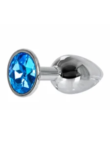 Metal Plug Silver/Blue Small Analplugg metall