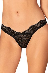 Obsessive Bellastia Thong Black XL/XXL Spetstrosa