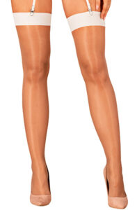 Obsessive S814 Stockings White L/XL Stay-ups