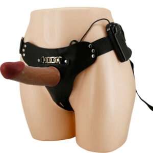 PRETTY LOVE - HARNESS BRIEFS STARKS MULTI-SPEED VIBRATION DILDO 17,5 CM LIGHT BROWN
