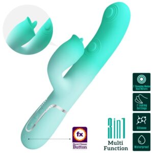 PRETTY LOVE – GIGI MULTIFUNCTION RABBIT VIBRATOR AQUA GREEN