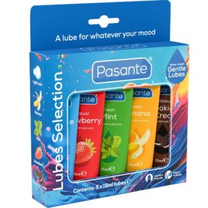 Pasante smakade glidmedel - 5 x 15 ml miniflaskor