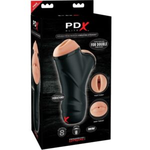 Pdx elite double penetration vibrating stroker