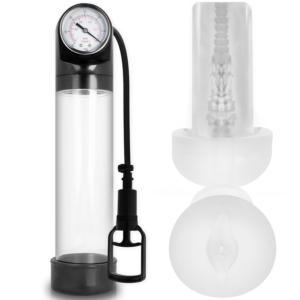 Penis pump RX9 transparent med masturbator