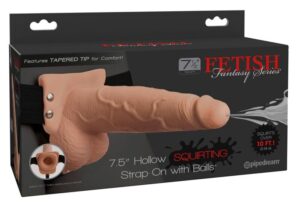 Realistisk Sprutande Dildo med Justerbara Sele - 19 cm