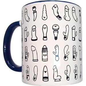Rolig keramikmugg med vibratorsmotiv - 370 ml