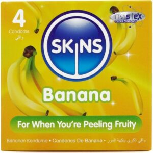 SKINS Banansmak Kondomer – 4-pack Premium
