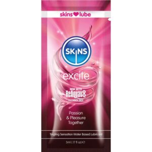 SKINS Excite - Vätskebaserat glidmedel med värmande effekt 5 ml