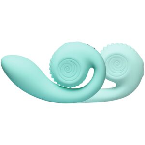 SVibe Snail Vibe Gizi Uppladdningsbar Dubbelvibrator - Turkos