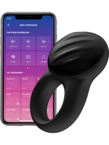 Satisfyer Connect Signet Ring, Ring Vibrator, svart