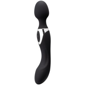 Sinful Curvy Double Pleasure Uppladdningsbar Magic Wand Vibrator 22,5 cm - Svart