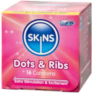 Skins Dots&Ribs Kondomer 16 st - Klar