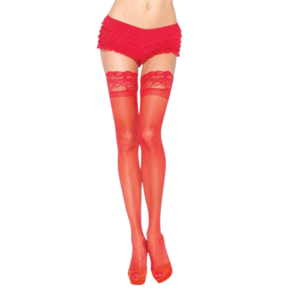 Stay up spandex sheer thigh highs with silicone top