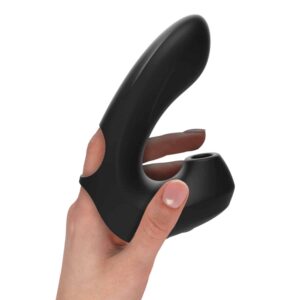 Suction & Klitoris Stimulator - Finger & Lufttrycksvibrator - Svart